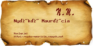 Nyókó Maurícia névjegykártya